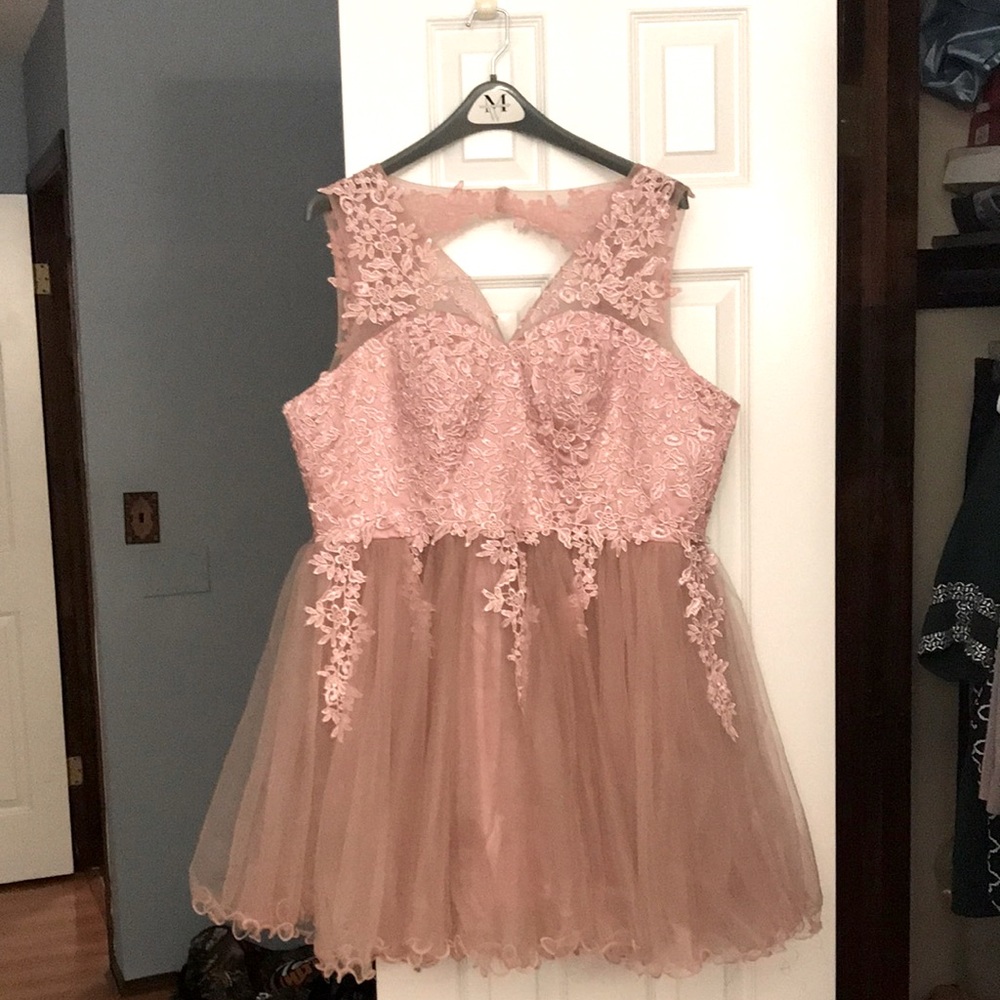 Pink Lace Cocktail Dress